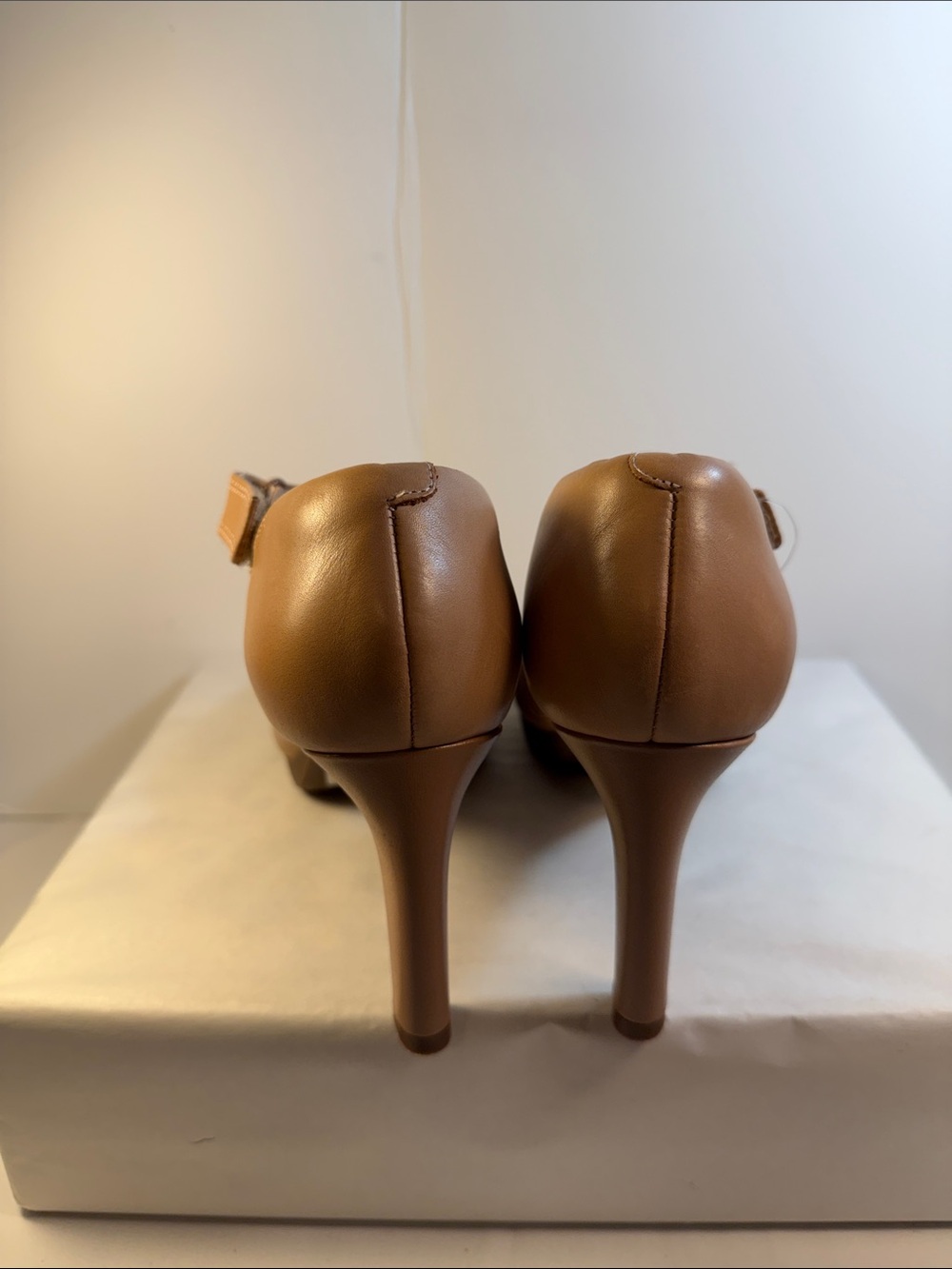 Clarks Tan Mary Jane Strap Heels - Picture 4 of 5
